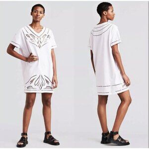 Levi's Women's Made & Crafted White Voodoo Lace Cut Out Embroidery Dress Small